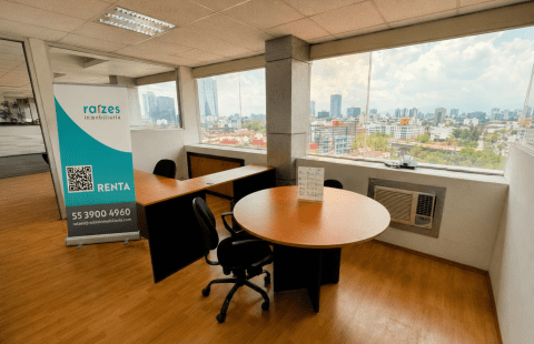 Renta | Oficinas 500 m² | Patriotismo, Mixcoac | Divisible y amueblada